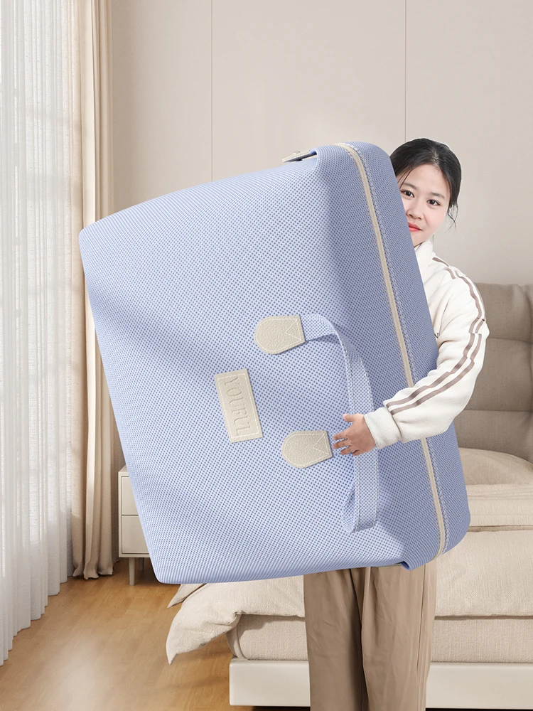 Oversized duffel bag Foldable moving doggy bag Handbag Clothing quilt storage bag College dormitory essentials Blue 2