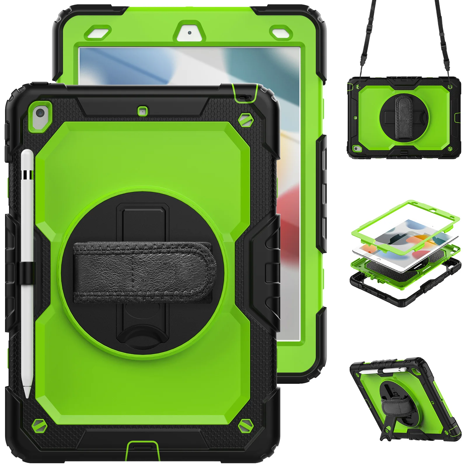 

Фонарь с защитой экрана для iPad 10,2, 7, 8, 9, Air2, новинка, Pad 9,7, 2017, 2018 Pro, 9,7, сверхмощный ремешок с поворотом на 360 градусов