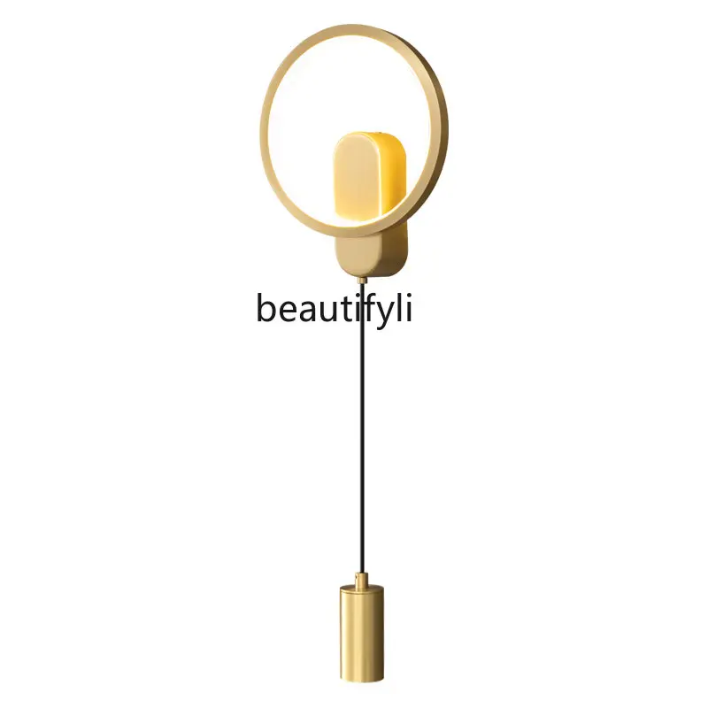 

Creative Copper Wall Lamp Light Luxury Minimalist Bedroom Bedside Aisle Living Room Television Background Wall Lamp