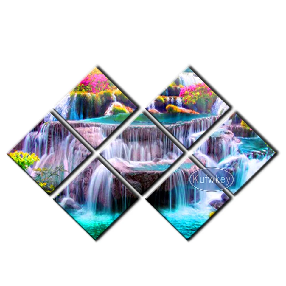 

Пейзаж с зеленым водопадом 5D, Алмазная мозаика, картина «сделай сам», алмазная живопись, вышивка крестиком, новый Ландшафтный декор, 7 шт.