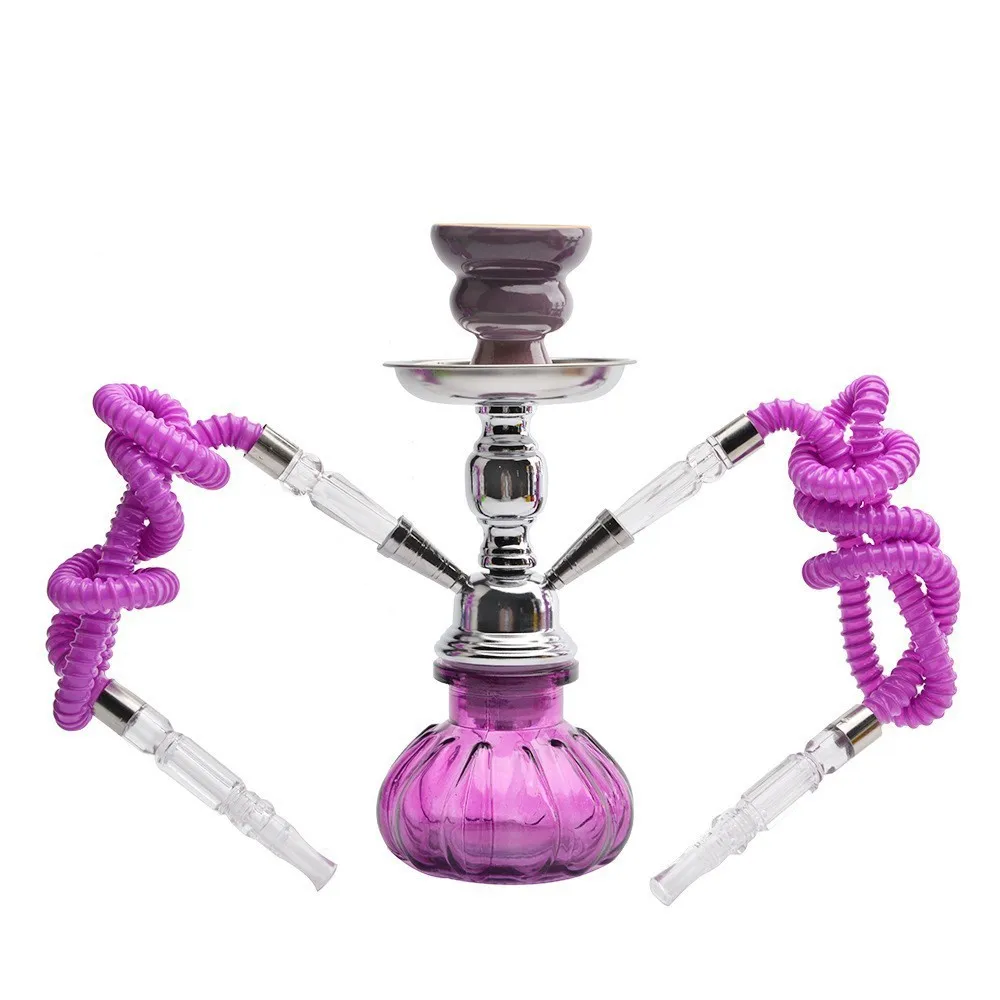 Small Glass Shisha Pipe Hookah Set Single Hose Bowl Charcoal Tong Narguile Completo Chicha Cachimba Pipa Nargile Water Pipe