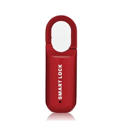 Smart Fingerprint Padlock - Biometric Keyless Security with USB Charging (Red)