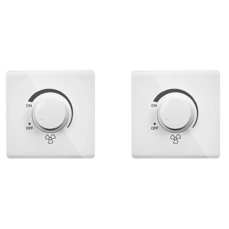

2X 86 Type Ceiling Fan Adjustment Stepless Speed Controller Wall Switch 220V 10A