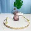 Luxury Natural Marble Branch Shaped Handle With Golden Edge Tray For Living Room And Home Items Storage And Placement 2