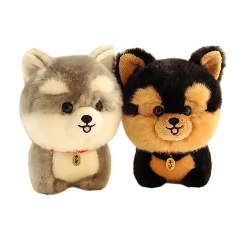 Kawaii Dog Puppy Toy Realistic Stuffed Husky/Corgi/chow chow/Akita Baby Doll Soft Cuddly Baby Accompany Toy Lovely Gift For Kids