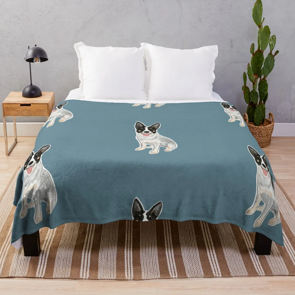 

Blue Heeler Australian Cattle Dog Throw Blanket Bed linens Luxury St Blanket Moving Blanket