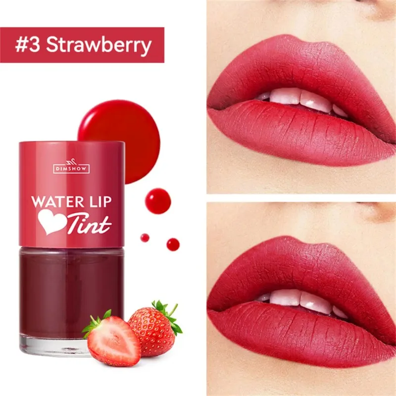 Tint Dyeing Liquid Lipstick and Blush 2 in 1 Waterproof Mirror Lip Gloss Water Lip Tint Non-sticky Eye Cheek Makeup Cosmetic