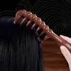 Natural Sandalwood Comb Wide Tooth Anti-Static Head Scalp Scraping Massage Wooden Comb for Long Thick Straight Curly Hair 5
