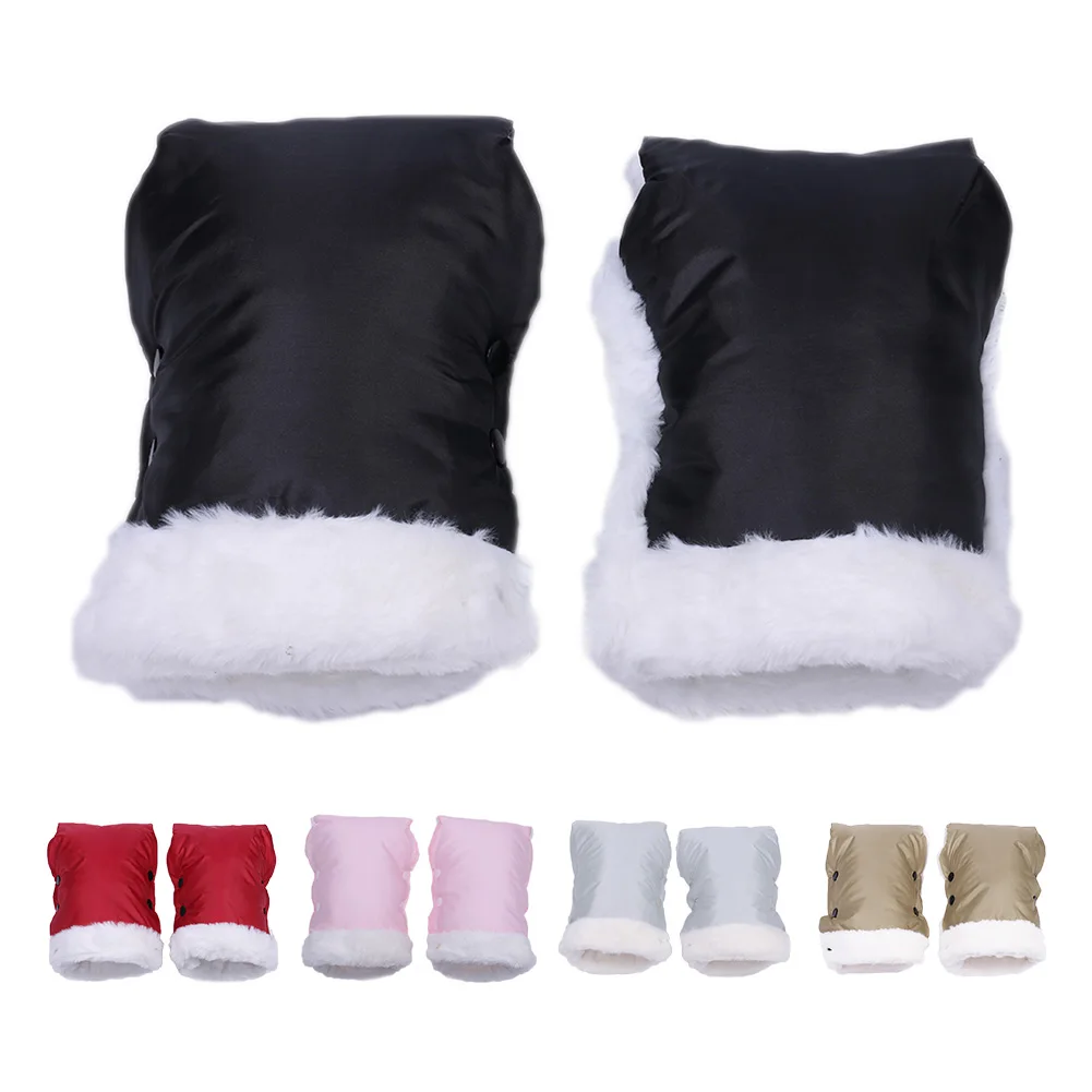 Description Picture 6 of item2pcs Stroller Gloves Winter Pram Hand Muff Glove Waterproof Stroller Handle Warmer Gloves Thicken Mitten Stroller Accessories