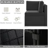 Patio Furniture Set with Fire Pit Table, Outdoor Conversation Sets Wicker Rattan Sectional Sofa with Coffee Table 3