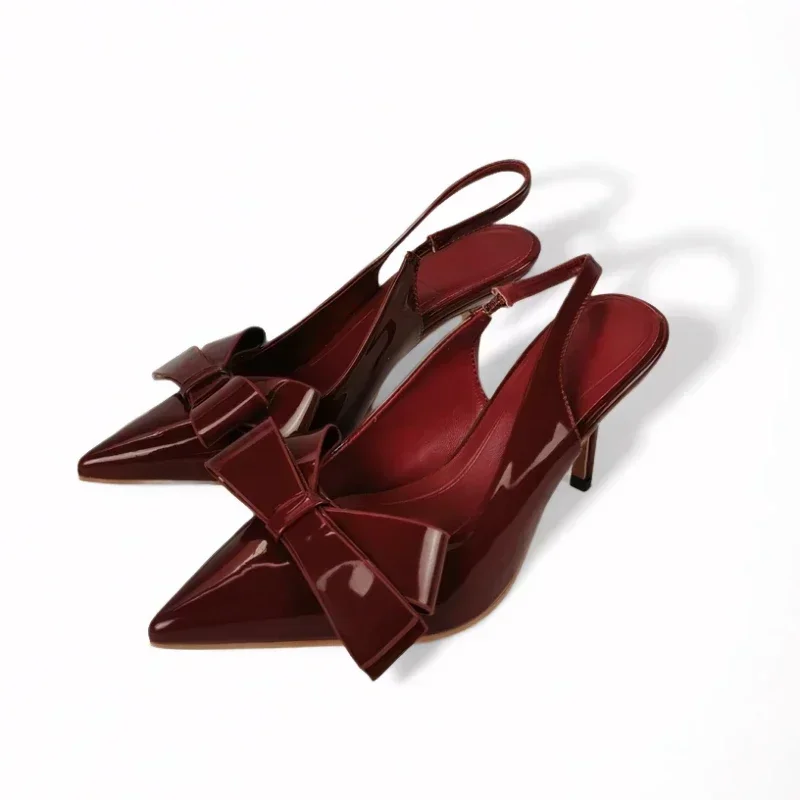 Butterfly-Knot High Heels Women Sandals Pointed Toe Slingbacks for Summer Office & Wedding Wear women slingback sandals women high heels shoes women dress shoes