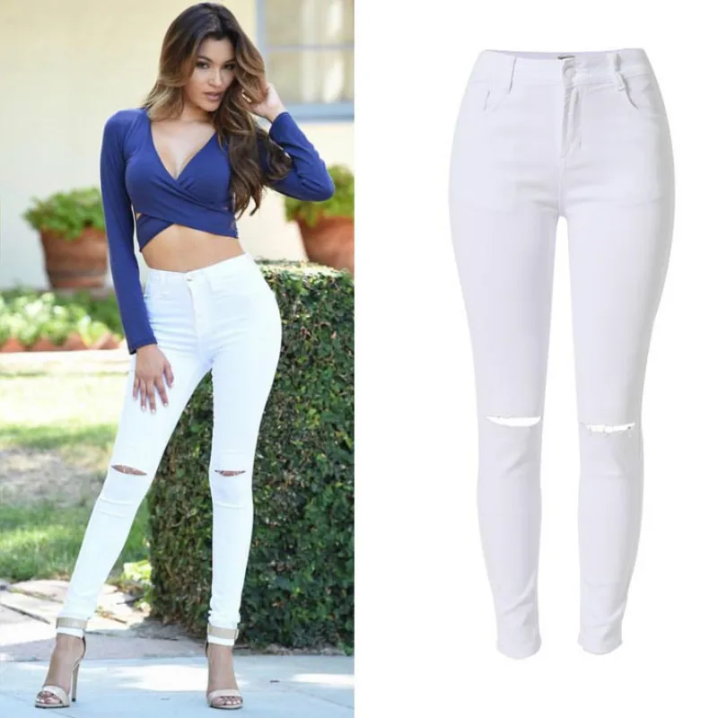 gap jeans High Waist Jeans Women Casual White Elastic Sexy Slim Denim Pencil Pants Stretch Skinny Lady Trousers Pantalon Femme Clothes maternity jeans Jeans