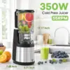 Juicer, 350W Slow Cold Press Juicer with 5.8" Extra-Large Feeding Chute, Juicer Machines for Whole Fruits and Vegeta 5