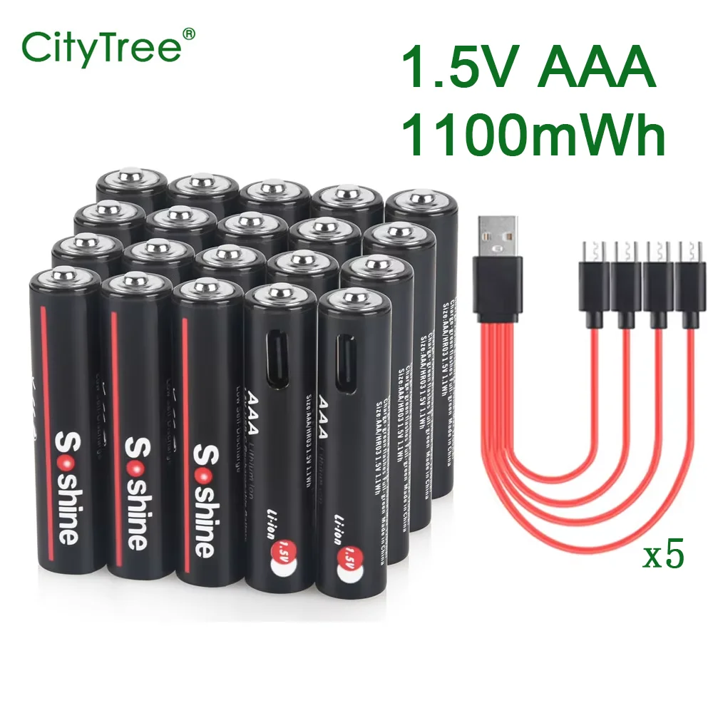 2-20pcs AAA Rechargeable Battery 1.5V Li-ion 1100mWh 1.5 Volt Lithium ...
