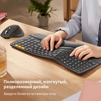 Russian Bluetooth Wireless Keyboard and Mouse Combo Split Ergonomic Keyboard for Windows Mac Android Rechargeable Mice - Image 2