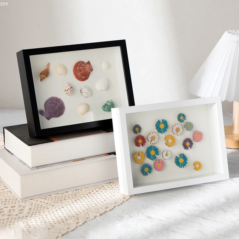 CYEER 2 Cornici 3D 20x20 Cm Profonde 3 Cm – Vetro Per Fiori Secchi E Ricordi – Decorazione Parete O Tavolo - 3