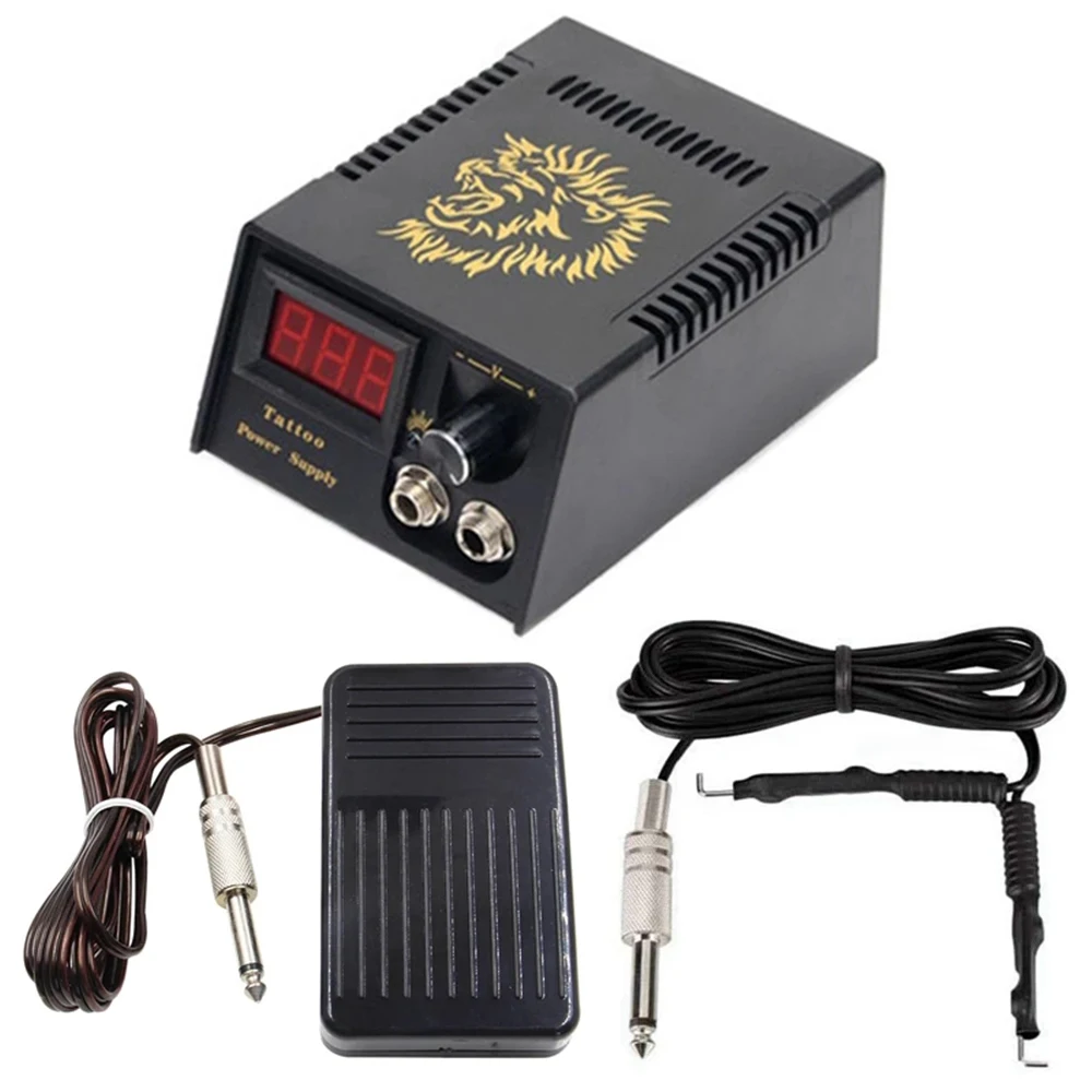 Tattoo Power Supply Kit Tattoo Kits LCD Display Double Output Digital Tattoo Foot Pedal Tattoo Switch Clip Cord Tattoo Supplies m vave precision tuner pedal led display с true bypass для хроматического гитарного баса