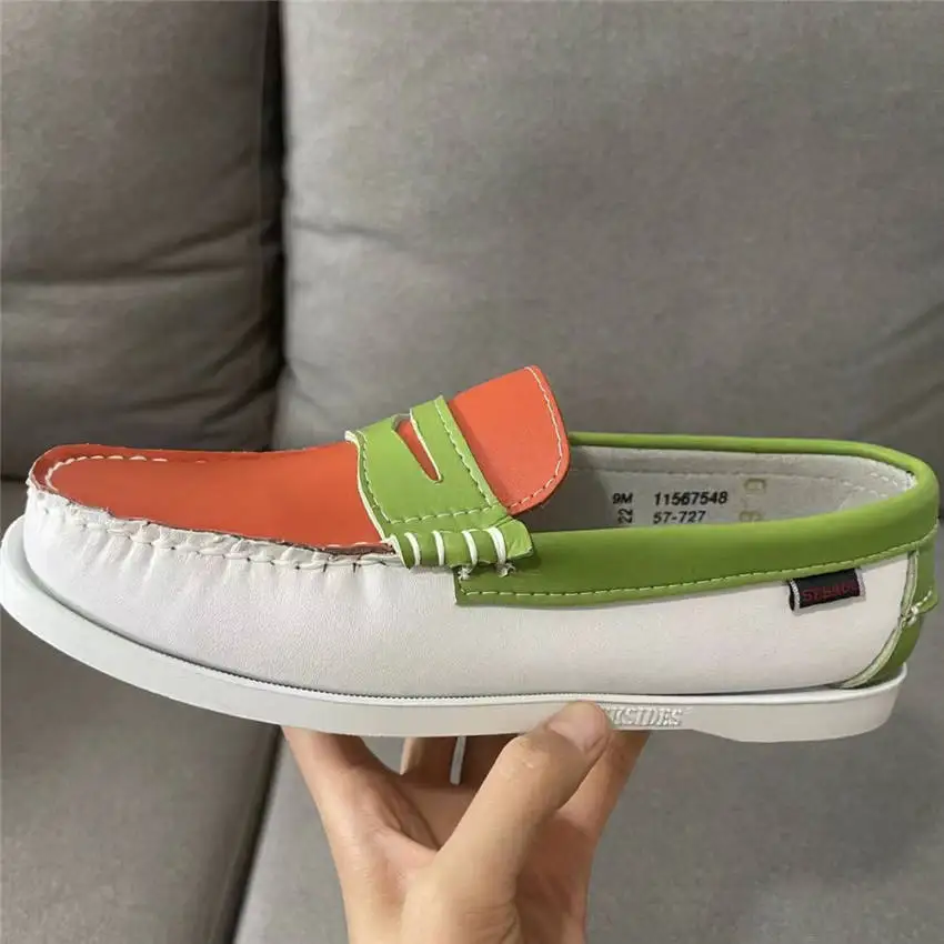 

Men Genuine Leather Driving Shoes,Slip On Docksides Classic Boat Shoe,Brand Design Flats Loafers For Men Women 2022A27