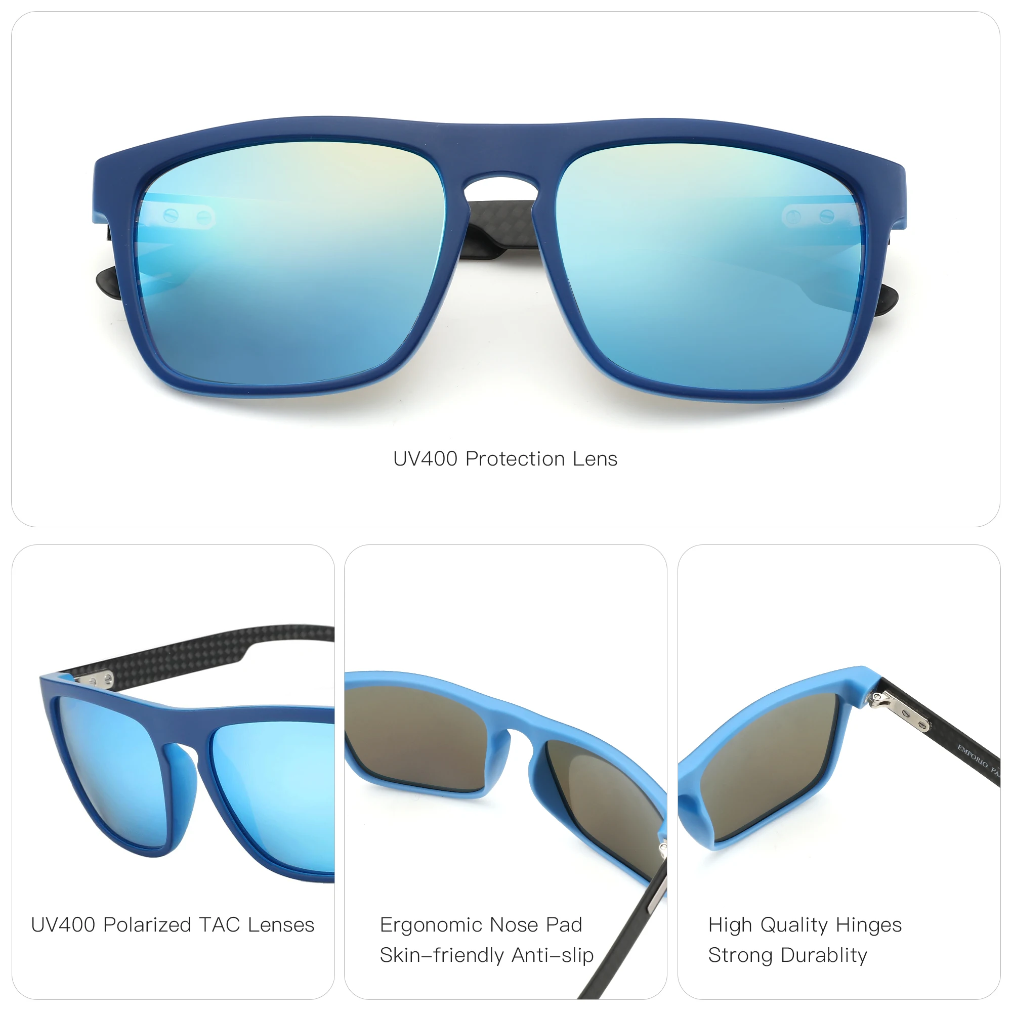 Lasiyanor Occhiali Da Sole Sportivi Polarizzati Leggeri TAC, TR90, Aste - Foto 5