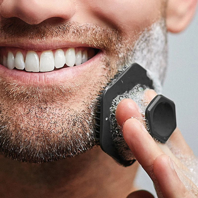 Men Beard Brush Scrub Exfoliating Silicone Soft Facial Cleansing Tool Convenient Skin Care Tool Comfortable Facial Massager