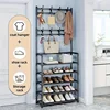 5-layer multifunctional shoe & coat rack, 23.62 inches large capacity, layered storage for tidy space, ideal for home, apartment and dorm 2
