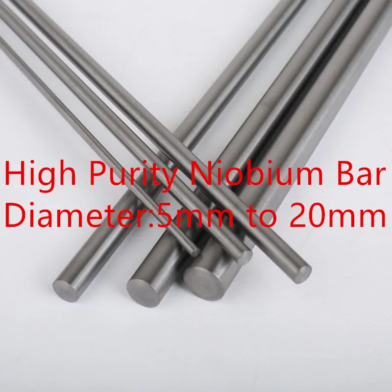 

niobium rod high purity niobium bars dia 5mm - 20mm * 100mm metal element Nb rod polished niobium stick specification customized