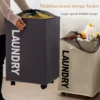 Household Wheeled Storage Basket, Fabric Folding Storage, Laundry Basket, Oxford Fabric Yoga Mat Storage Box 3
