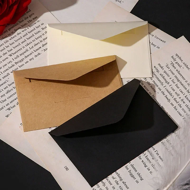 Classical Kraft Blank Mini Paper Window Envelopes Wedding Invitation Envelope Gift Envelope 20/40/80PCS