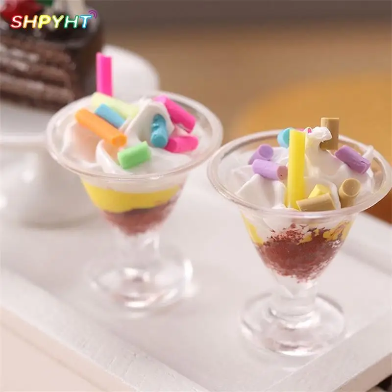 

1 шт. 1/12 миниатюрный Кубок для кукольного домика бокал для йогурта мороженого сока вина бокал для еды Кухня Бар Кукольный дом Декор Аксессуары
