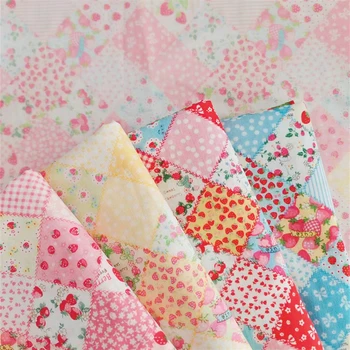 Tissu imprimé en coton fin 140x50cm, tissu Floral à carreaux colorés, vêtements pour enfants, robe pour femmes, jupe, pyjama 1