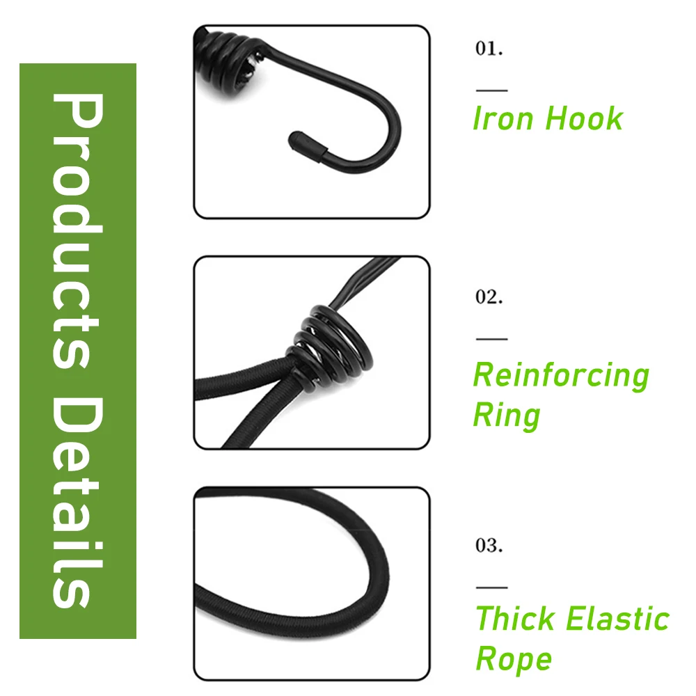 Tent Wind Rope Hook 5/10pcs Strong Elastic Rope Hook Outdoor Tent Elastic Rope Hook Multifunction Anti-wind Fixed Tent High