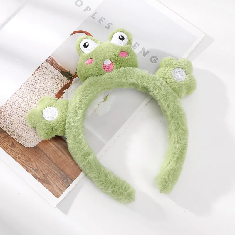 

AWAYTR Green Cute Frog Plush Headband Hairband For Girls Hair Accessories Autumn Winter Animal Hair Hoop Bzel Women Headwear
