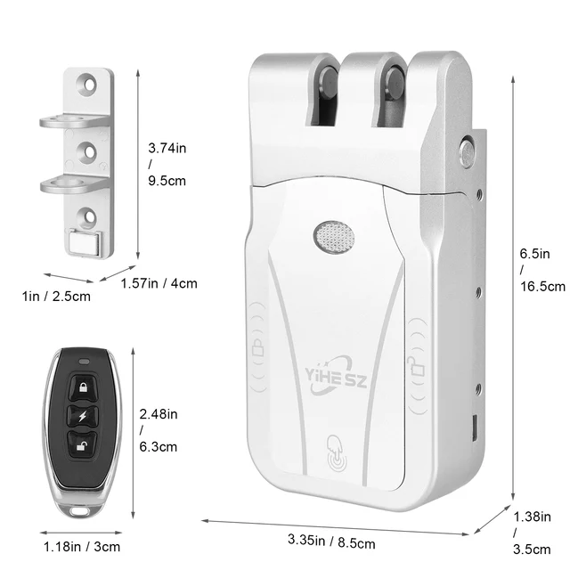 YiHESZ 433Mhz Remote Control Door Lock Dual Motor Touch Lock/unlock Invisible Deadbolt Smart Lock Tuya App Control VS Wafu 026 6
