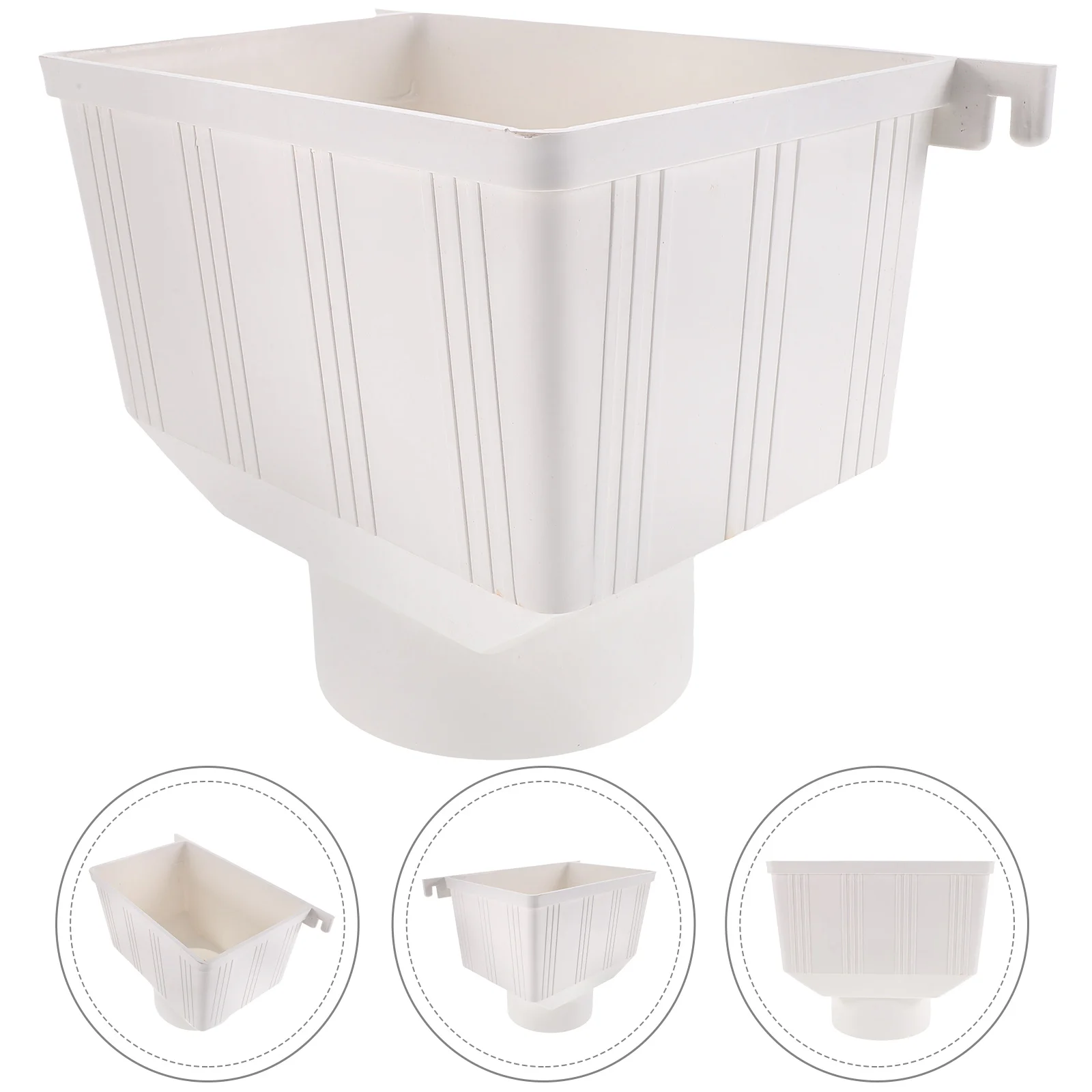 PVC Drainage Pipe Accessories White Rainwater Funnel Bucket Downspout Diverter Gutter Connector Leakproof Easy Install Protect