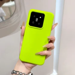 Official Liquid Silicone Neon Case - Ultra Soft TPU Shockproof 360° Protective Candy Colors for Mi 14Ultra 5G (Fluorescent Green)