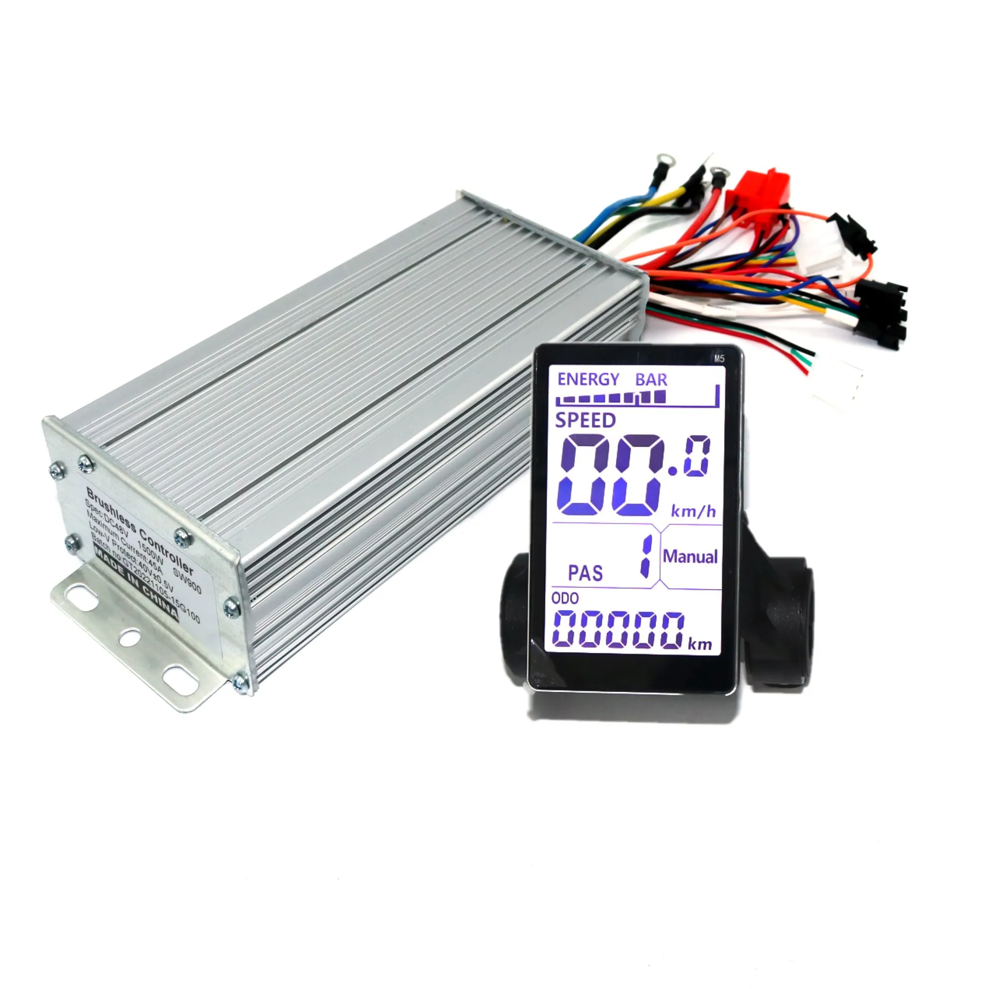 

GREENTIME 48V 60V 1500W 45A Brushless DC Motor Controller Ebike Scooter Controller +M5 Display One Set