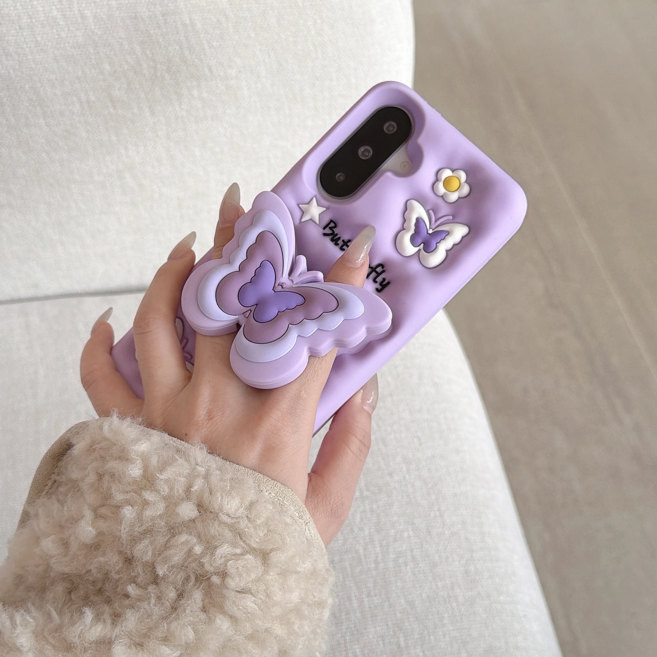 3D Flower Holder Silicone Phone Case