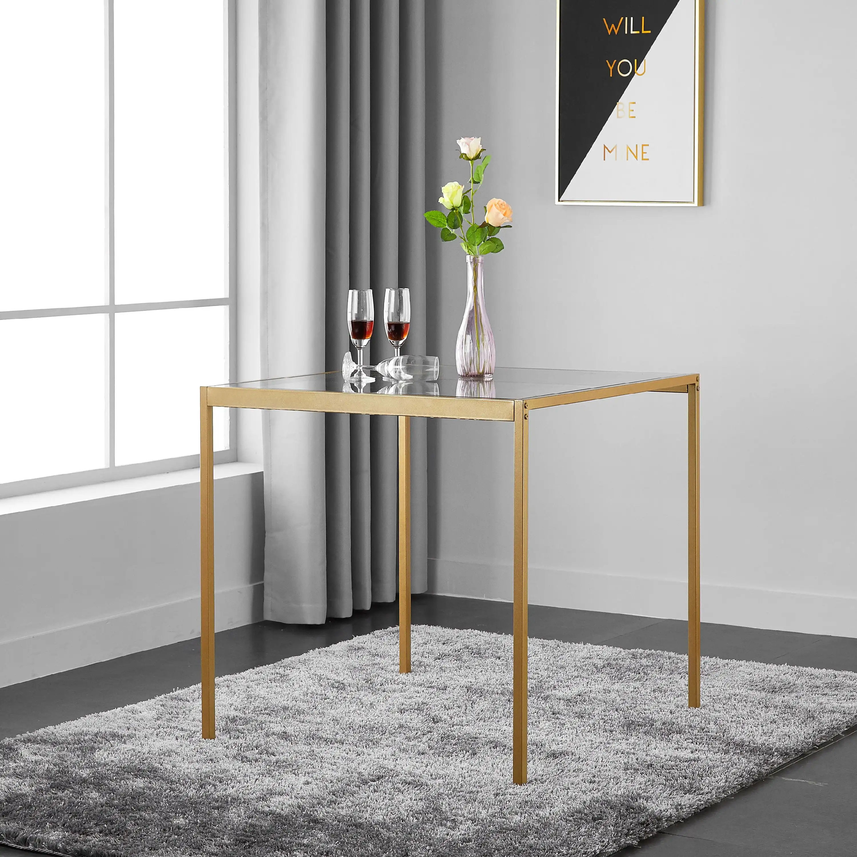

Mainstays Tempered Glass and Metal Dining Table, Small