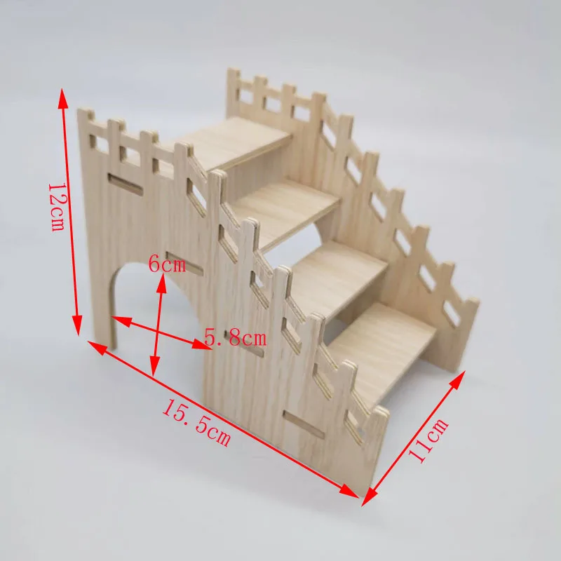Kreative Holzleiter Hamster Spielzeug goldenen Bären Vermeidung Haus Plattform Badezimmer Treppe Möbel Leiter Landschaft liefert – Detail 4