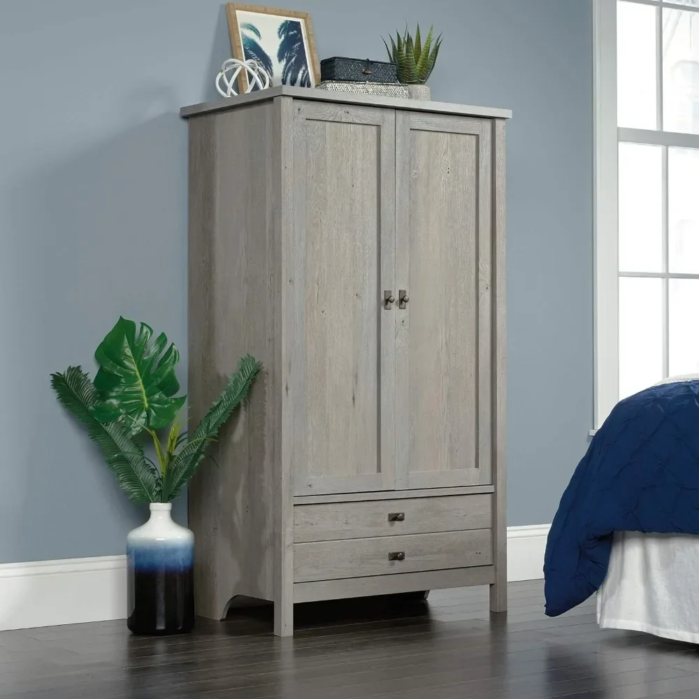

Cottage Road Armoire, Adjustable shelf behind the door，The drawer is equipped with metal slides and safety blocks，stabilize