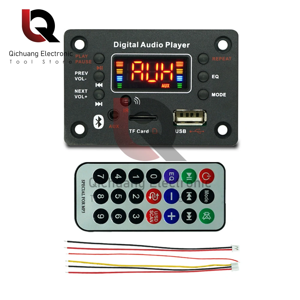 1Pcs 2*40W Amplifier MP3 Player Module Bluetooth-compatible 5.0 Decoder Board 12V 80W Amplifier Car FM Radio Module MP3 players