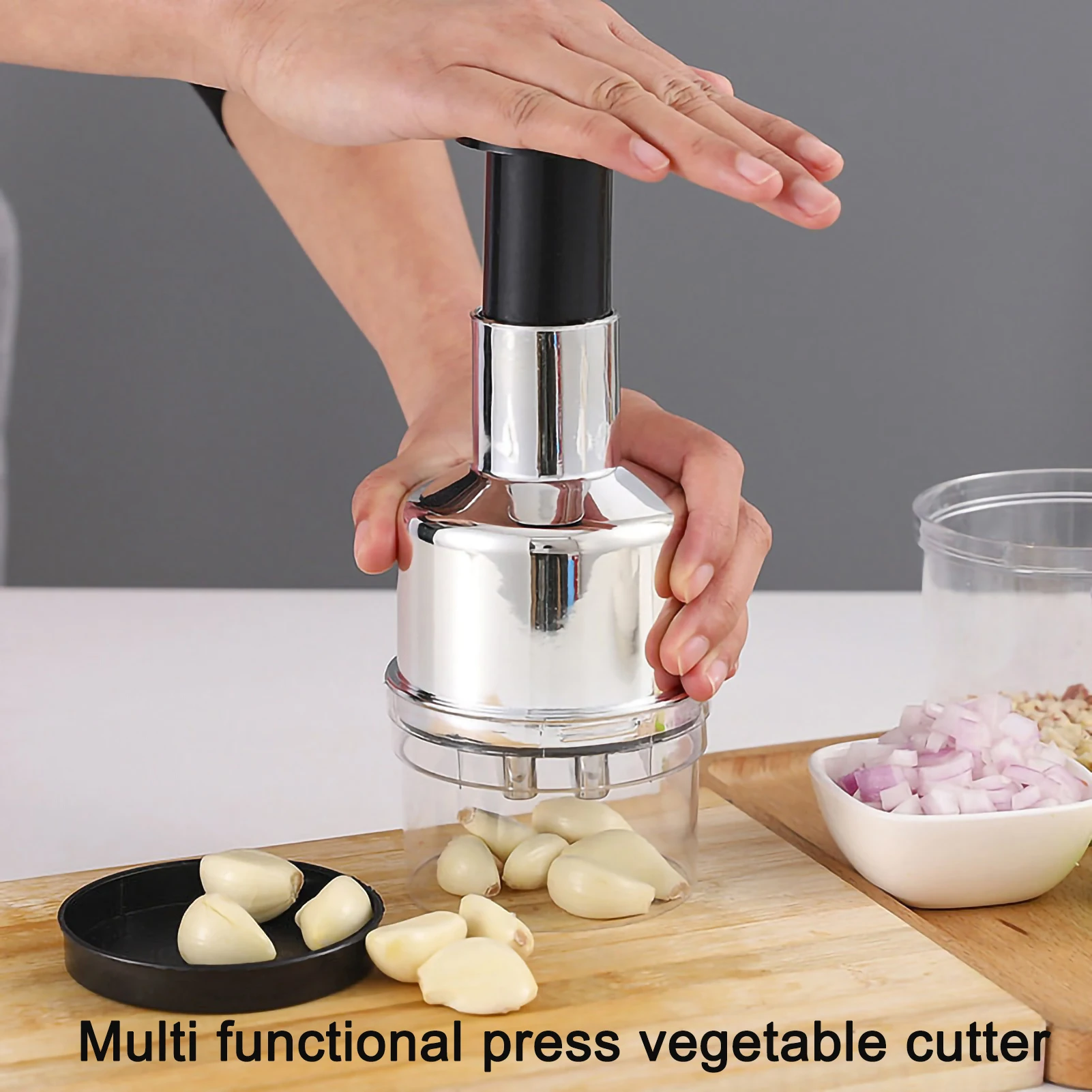 

Multi-function Hand Press Garlic Presses Onion Nuts Chili Grinder Manual Safety Efficient Fruit Vegetable Chopper Kitchen Tools