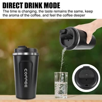 Thermo Cafe Coffee Mug Car Thermos Mug 380/510ML Leak_Proof Travel Thermo Cup for Tea Water Coffee Double Stainless Steel 2