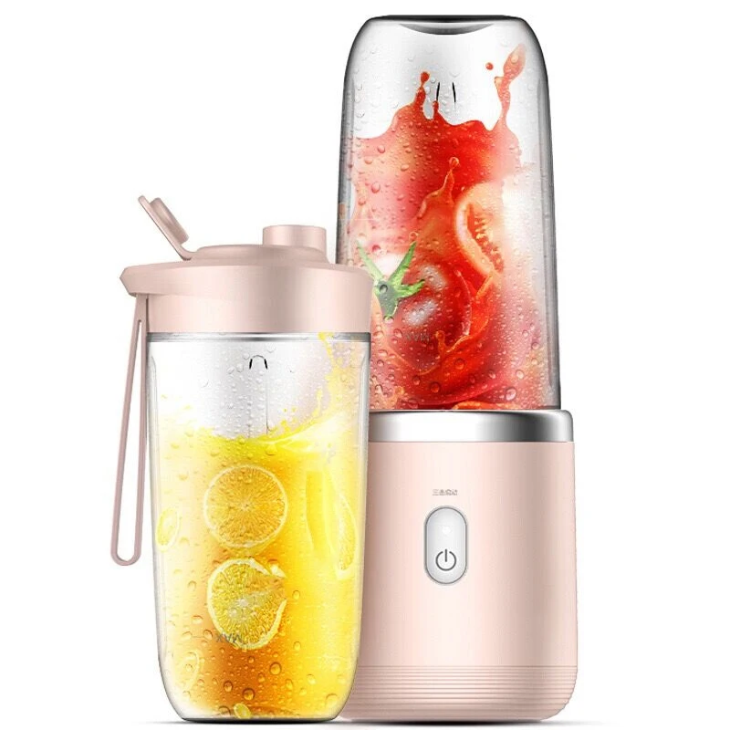 Fruit juicer 1pc Blue/Pink Portable Electric Small Juice Extractor Household Multi Function Juice Cup Mixing And Auxiliary Food