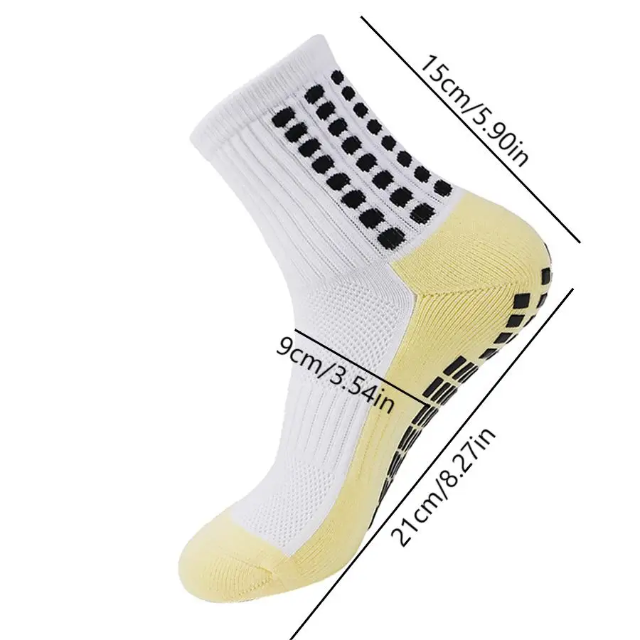 Non-Slip Silicone Bottom Sports Socks para homens e mulheres, futebol, futebol, beisebol, ao ar livre, ciclismo, ioga, novo, 1 par