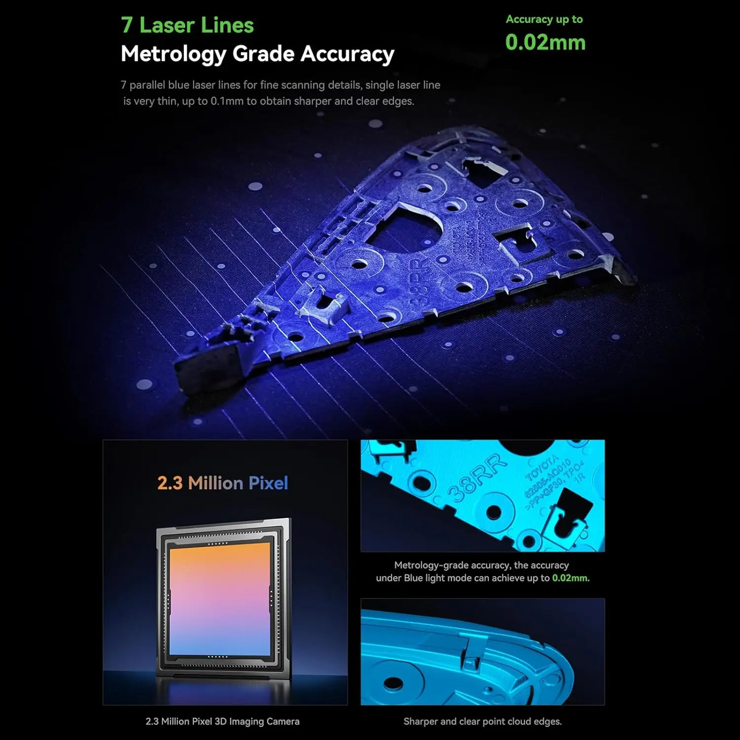 Creality 3D Scanner CR-Scan Raptor 0.02mm Accuracy for 3D Printing Multiple-line Blue & NIR Consumer Handheld Scanner Anti-Shake 3d scanner