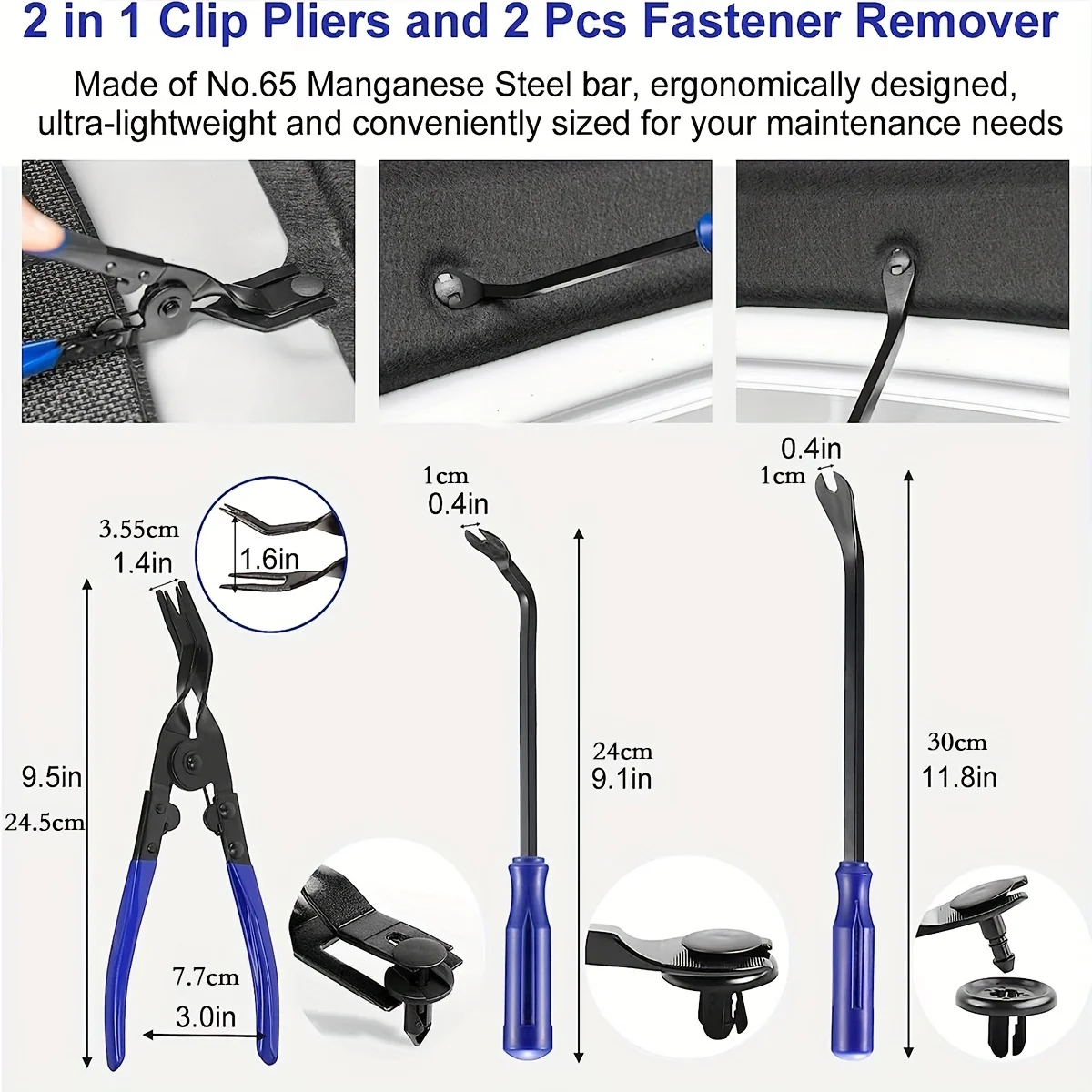 Trim removal tool set 19pcs clip plier upholstery remover nylon car panel removal with portable storage bag