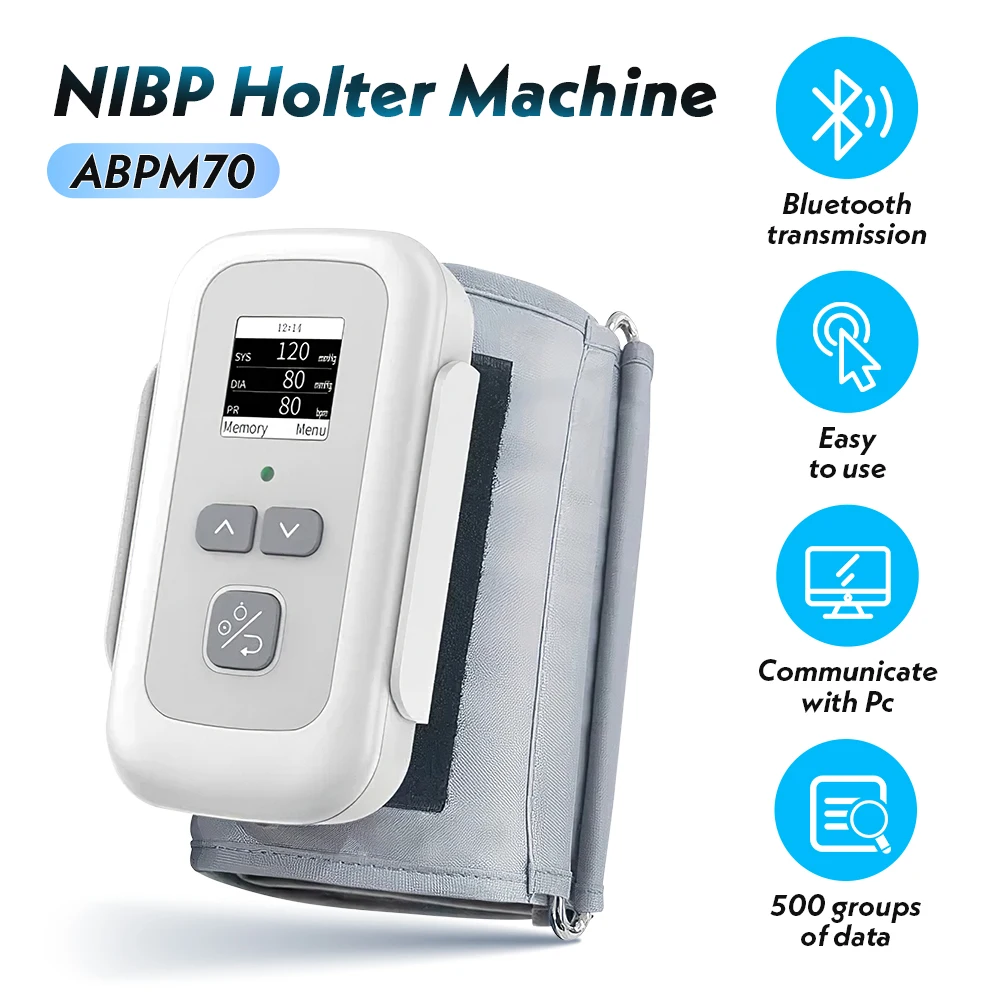 CONTEC Ambulatory Blood Pressure Monitor 24h Upper Arm NIBP Holter Machine ABPM70