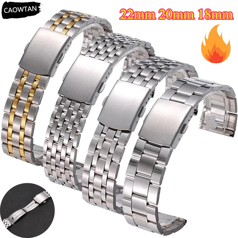 22mm 20mm 18mm 스테인리스 스틸 유니버설 스트랩 삼성 갤럭시 워치7 6 5 4 40-44-45mm 액티브2 S3 밴드 화웨이 아마즈핏용