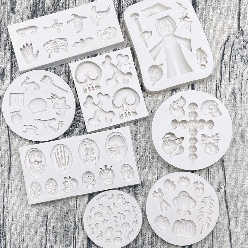 Halloween Bat Spinne Eule Silikon Sugar Mold Schokolade Cupcake Backen Fondant Kuchen Dekorieren Werkzeuge – Detail 2